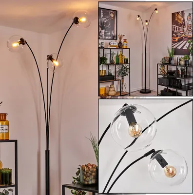 Produktbild von Villamare Stehlampe aus Metall/Glas in Schwarz/Klar