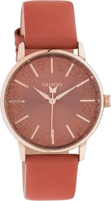 Image de Montre Oozoo rouge en cuir C10934 Timepieces Femme Montre à quartz analogique UOC10934