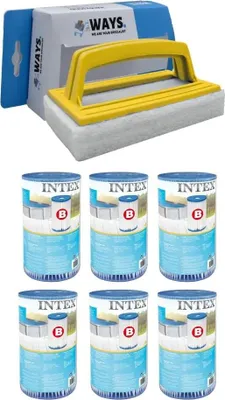 Produktbild von Intex - Filter Typ B - 6 Stück - Passend für Filterpumpe 28634GS & WAYS Scheuerbürste