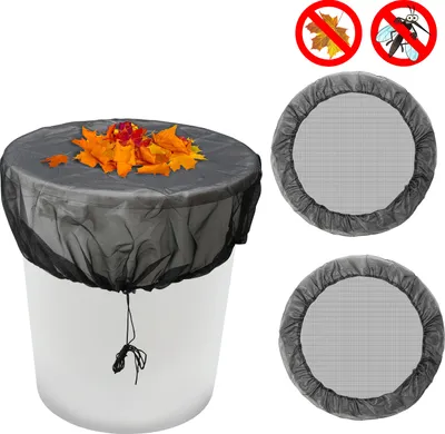 Produktbild von Hengda Regentonnen Netz 2 Stück Polyester Abdeckung für Regentonne mit Zugkordel 95 cm für Eimer im Garten Verstellbares