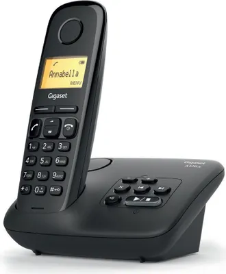 Produktbild von Gigaset AL170A Solo, DECT-Telefon, Kabelloses Mobilteil, Freisprecheinrichtung, 50 Eintragungen, Anrufer-Identifikation, Schwarz