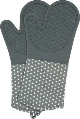 Immagine prodotto di WENKO guanti per pentole in silicone grigio set 1 paio di guanti per pentole protezione termica