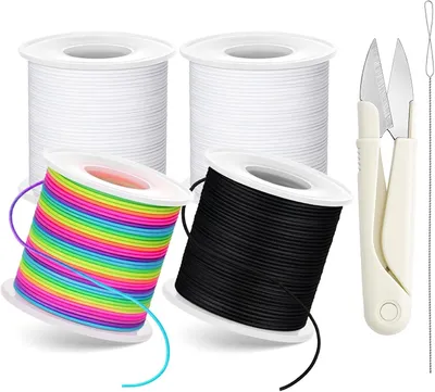 Obrázok produktu pre Súprava elastických náramkov 1 mm, 4 rolky, 50 metrov na rolku, pre DIY šperky