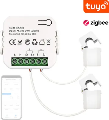 Obrázek produktu pro Tuya ZiGBee Inteligentní měřič energie Solární fotovoltaický systém Výroba energie Spotřeba energie Obousměrný monitorovací měřič Mobilephone APP Control Power Monitor s CT