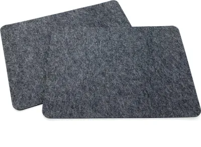 Produktbild von heimtexland ® Tischdeko Filz Tischset Bestecktasche Glasuntersetzer Tischdekoration Platzset Besteckhalter Untersetzer Typ846 Dunkelgrau Meliert Tischset 2er Pack
