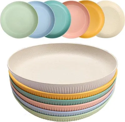 Produktbild von Große Platten 23cm Reusable Spülmaschinenfest Picknick Essgeschirr Tief