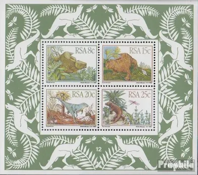 Produktbild von Briefmarken Südafrika 1982 Mi Block14 (kompl.Ausg.) postfrisch Prähistorische Tiere