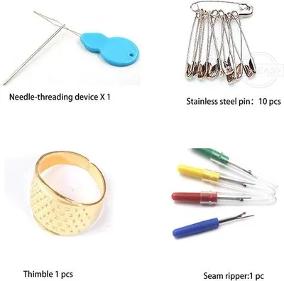Obrázek produktu pro Sada mini šicího stroje pro dospělé na cesty, šicí nitě (růžová)