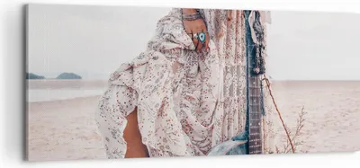 Produktbild von Bild auf Leinwand - Leinwandbild - Einteilig - Frau Kleid Gitarre - 100x40cm - Wand Bild - Wanddeko - Wandbilder - Leinwanddruck - Bilder - Wanddekoration - Leinwand bilder - Wandbild - AB100x40-4685