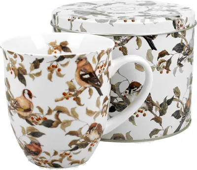 Produktbild von DUO ANIMALS Becher 400 ml BIRDIES in Metalldose, New Bone China Porzellan