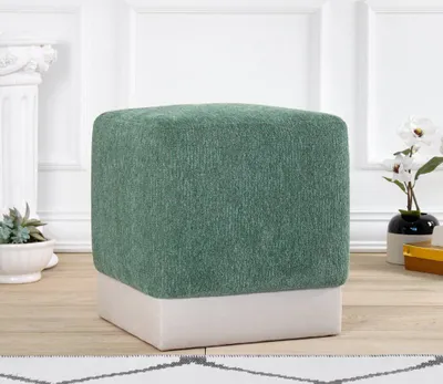 Image de Hanah Home, Borgot - Green, pouf, 50 % COTON / 50 % LIN, vert, 45 x 45 x 45 cm