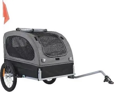 Productafbeelding van Famanu Fietsaanhanger - Veilige transport voor huisdieren tot 40 kg - Grijs