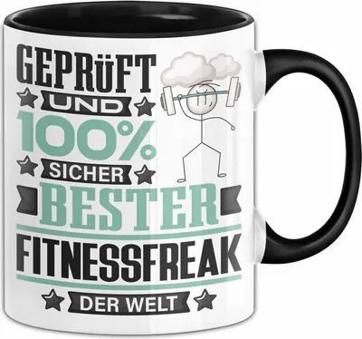 Produktbild von Fitnessfreak Geschenk Lustiger Spruch für Fitnessfreak Geschenkidee Bester Fitnessfreak Der Welt (Schwarz)