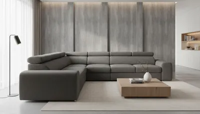 Produktbild von Wohnero24 Ecksofa L-Form PAVONE 5 330 x 260 cm – großes Chenille Sofa Dunkelgrau mit Schlaffunktion 190 x 125 cm& Bettkasten, verstellbare Kopfstützen