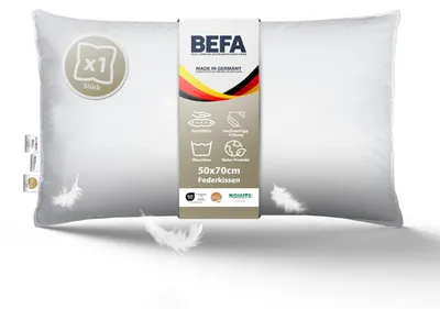 Obrázok produktu pre 50 x 70 cm vankúš s výplňou zo 100% peria, vhodný pre alergikov