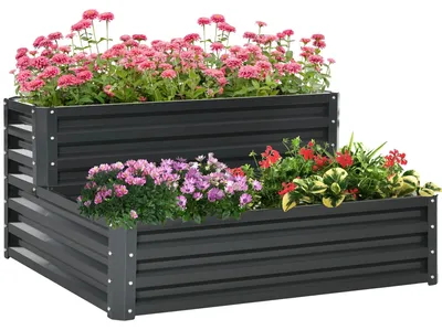 Image de Produit de jardin, acier durable, design économe en espace, couleur gris foncé, 120X101X58Cm