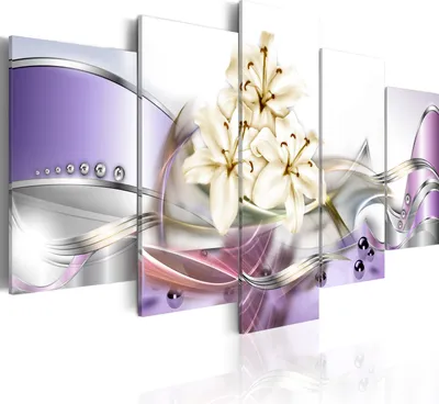 Produktbild von Akustikbild Blumen 200x100 cm Bilder Akustikschaum Hochleistungsschallabsorber Schallschutz Leinwand 5 tlg Wandbild Raumakustik Schalldämmung 020101-163