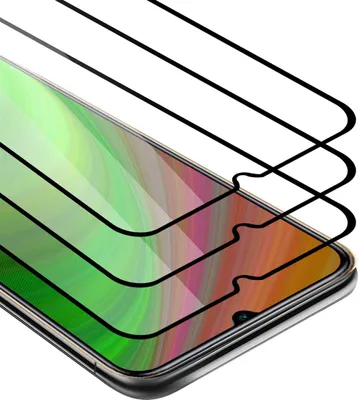 Immagine prodotto di Cadorabo 3x Pellicola protettiva a schermo intero per Xiaomi Redmi 10X 5G in nero Display temperato vetro protettivo