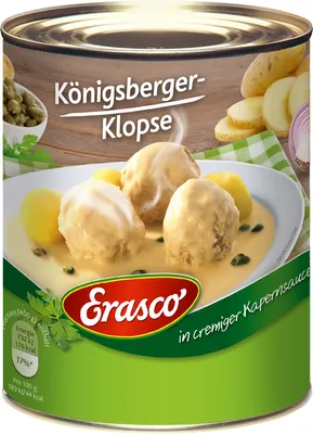 Produktbild von Erasco Königsberger Klopse in Kapernsauce pikant cremig 800g