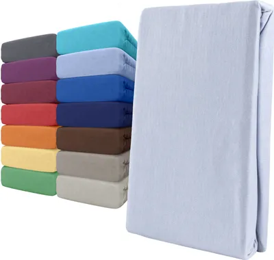 Produktbild von Spannbettlaken Jersey 120-130x200 Weiß 100% Baumwolle Rundumgummi