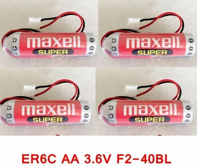 Obrázek produktu pro 4 MAXELL ER6C AA F2-40BL 3,6 V 1800 mAh PLC baterie PLC baterie pro Mitsubishi FX PLC s konektorem