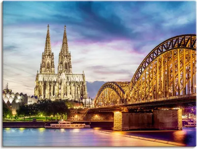Produktbild von ARTland Leinwandbild Dom und Brücke in Köln Größe: 60x45 cm