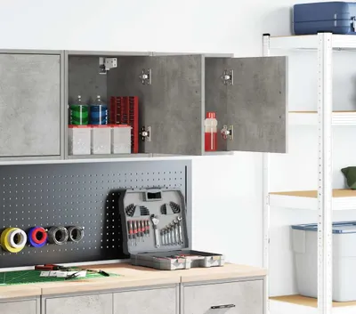 Immagine prodotto di Pensili per Garage 2 pz Grigio Cemento in Legno Multistrato