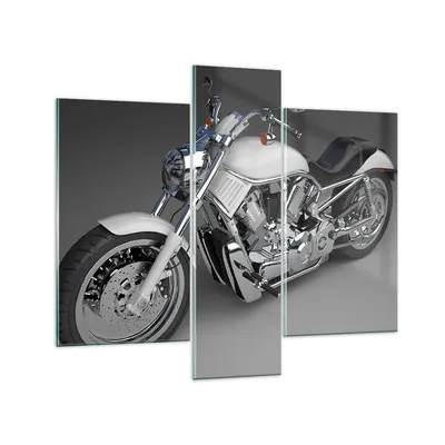 Produktbild von Bilder auf glas - Motorrad Geschwindigkeit Motor - 95x80cm - Glasbilder - Wandbilder - Kunstdruck - zum Aufhängen bereit - Wanddekoration aus Glas - Glas Bilder - Wandbild auf Glas - GCB95x80-0516