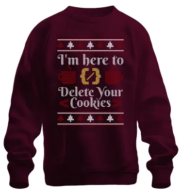 Produktbild von Informatiker Cookies Weihnachtsspruch - Ugly Christmas Sweatshirt Pullover, Burgundy, 3XL