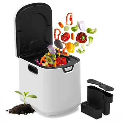 Image de Composteur électrique intelligent Puluomis 4,2 L, 3 en 1 autonettoyant, sans odeur et silencieux, pour les déchets de fruits et légumes de la cuisine