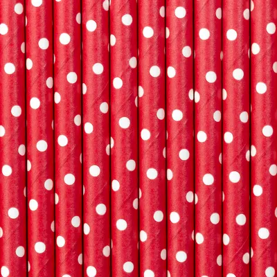 Produktbild von Papierstrohhalme, rot, 19,5cm (1 Packung / 10 Stk.)