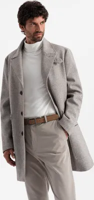 Zdjęcie produktu dla Ombre Clothing Płaszcz zimowy męski Manneh popielaty szary L