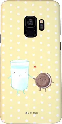 Produktbild von Mr. & Mrs. Panda Samsung Galaxy S9 Handyhülle Milch Keks - Gelb Pastell - Geschenk, Kaffee, Lustige Sprüche, Hülle, Handy Schutzhülle, Kekse, Case, Cookie, Cover, Milk