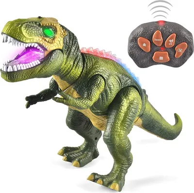 Produktbild von Kinder LED Ferngesteuertes Dinosaurier Spielzeug, Elektronik T-Rex Dino Spielzeug mit Gehen, Brüllen, leuchtenden Augen und Kopfschütteln für Kleinkinder Jungen Mädchen