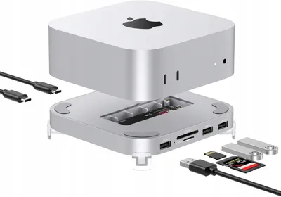 Zdjęcie produktu dla Stacja dokująca Hub SSD M.2 do Mac Mini M4 2024 8w1 10 Gb/s USB SD microSD