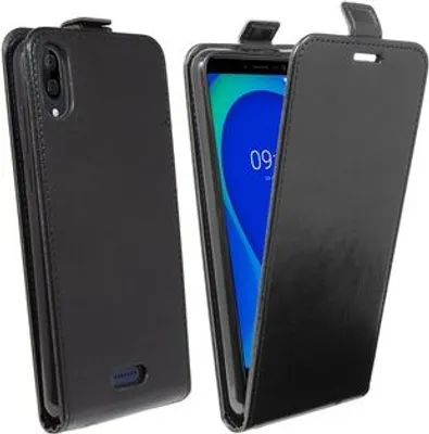 Immagine prodotto di cofi1453® Custodia flip compatibile con WIKO Y80 Custodia per telefono cellulare Copertura protettiva pieghevole verticale Flip Cover Nero