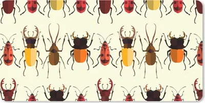 Produktbild von MuchoWow® Mauspad Mousepad Käfer - Muster - Insekten 60x30 cm - Mousepads - Maus Mat - Pad - Mausunterlage - Nachhaltig