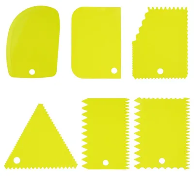 Immagine prodotto di Set di 6 raschietti in plastica verde per decorazioni di torte e Vetroceramica