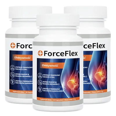 Produktbild von 3x ForceFlex – Nahrungsergänzungsmittel zur Unterstützung von Gelenken und Knochen, 30 Kapseln