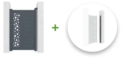 Produktbild von Gartentür 1m SUNNY H.160cm + Öffnungsumkehrsatz