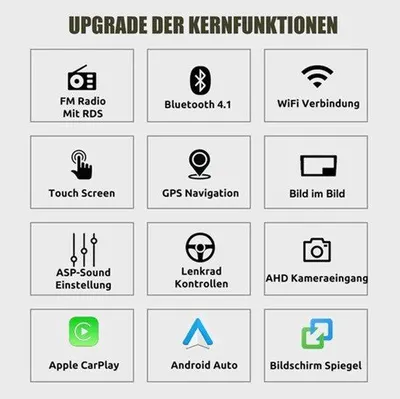 Zdjęcie produktu dla Radio samochodowe Android 14, 9-calowy ekran dotykowy - moc 4x45W - podwójne DIN - Wi-Fi, Bluetooth, nawigacja GPS - odtwarzacz multimedialny