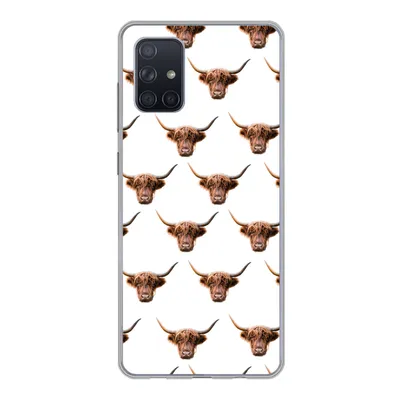 Produktbild von MuchoWow® Handyhülle Schutzhülle Hülle für Samsung Galaxy A51 Schottischer Highlander - Kuh - Muster Silikon Softcase Handy Hülle - Schutzabdeckung