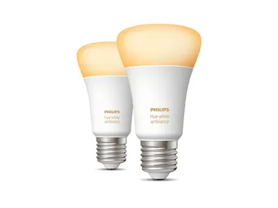 Zdjęcie produktu dla Philips Hue White ambiance 2 sztuki, E27, Inteligentne żarówki, Bluetooth/Zigbee, Biały, LED, E27, A60