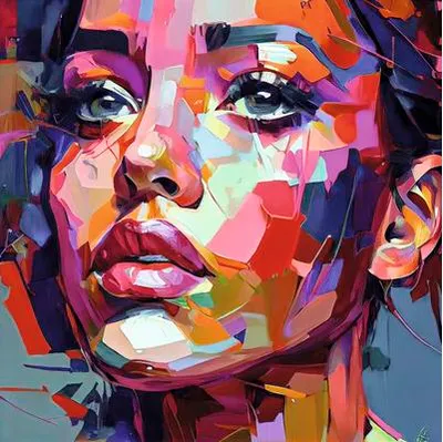 Produktbild von Leinwandbild Colorful Woman Portrait I 27x27 cm