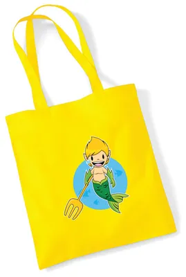 Produktbild von Huuraa Jutebeutel Wassermann Fabelwesen 10 Liter Yellow Baumwolle Tasche Geschenkidee