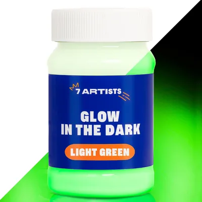 Produktbild von 7 Artists Leuchtfarbe Acryl 100 ml – Hellgrün Fluoreszierende Farbe im Dunkeln | UV Schwarzlicht Farbe | Nachtleuchtende Neon Acrylfarbe Wasserbasis