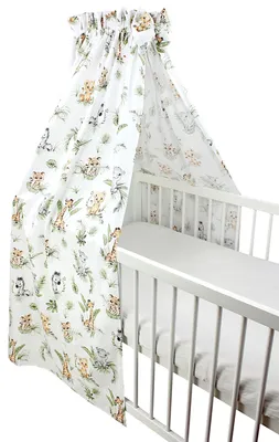 Produktbild von TupTam Babybett Himmel mit Schleifchen, Farbe: Safari / Löwe / Braun / Blätter / Grün, Größe: ca. 160x240 cm