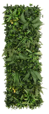 Productafbeelding van Kunstplanten wandtegels Ayla, 0,5 x 1,5 meter, paneel met bladwerk, geschikt voor binnen- en buitengebruik