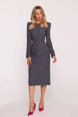 Produktbild von Stylove Midikleid für Frauen Joni S412 grau XL
