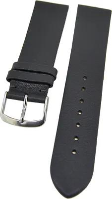Produktbild von Uhrenarmband weiches Kalbslederband Dunkelgrau ohne Naht 18mm